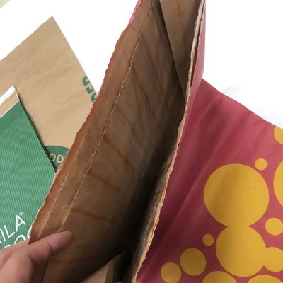 Kantong Kertas Multiwall Custom Printed Kantong Kraft dengan built-in PE
