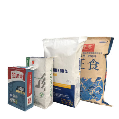 Industri Multiwall Kraft Kantong Kertas / Kantong 20KG Produsen Untuk Produk Dry Flowable