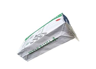 Tas Kertas Kraft Food Grade Putih Stabilitas Yang Baik Persegi Bawah Tas Kertas Multilayer