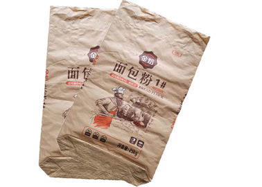 Food Grade Brown Kraft Paper Packaging Bag Kuat Kapasitas Multi Wall Paper Bags