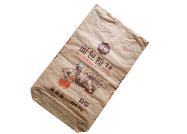 Putih Brown Kraft Paper Packaging Bags Flexo Printing Stabilitas Baik Multi Wall Paper Bags