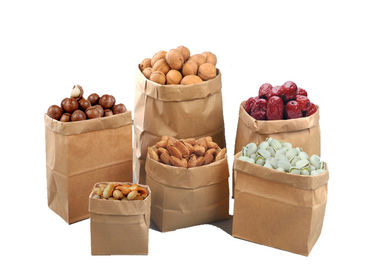 Flat Brown Kraft Heat Seal Bags Ukuran Disesuaikan Food Grade Delicate Flexo Print