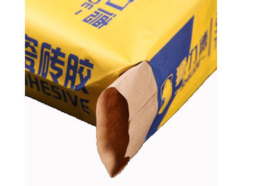 Flexo Print Colors Multiwall Paper Bags Valve Tipe 2 Layers Kekuatan Tarik Tinggi