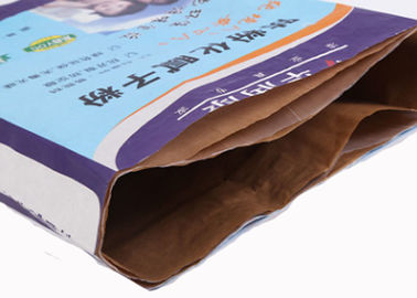 Flexo Cetak Multiwall Kantong Kertas Kraft 3 Ply 20kg 40kg Mouldproof Moistureproof