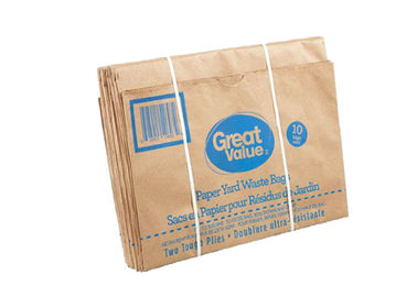 Flexo Printing 2 Layers Multiwall Lawn Paper Bags Biodegradable Untuk Limbah Taman