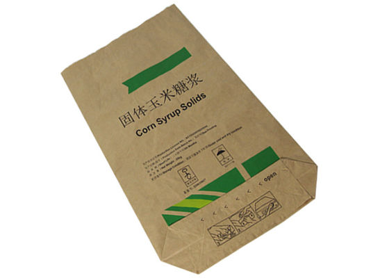 Tas Kertas Kraft Biodegradable 120g Persegi Bawah Untuk Kemasan Tepung Jagung
