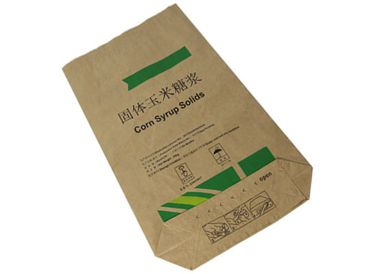 25kg Packing Multi Wall Kraft Paper Bag Untuk Bahan Kimia Square Bottom