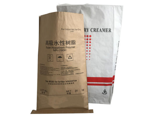 15kg 20kg 25kg Double Layer White Brown Kraft Paper Bag Untuk Kemasan