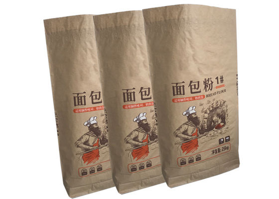 Tas Kemasan Tepung Terigu Kertas Kraft 25kg Tas Kertas Kemasan Food Grade