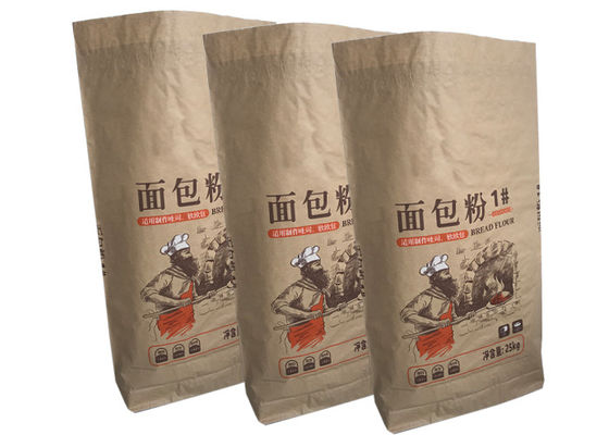 120g / m2 Kantong Kertas Untuk Tas Kemasan Roti Tepung Terigu Tas Kemasan Lainnya
