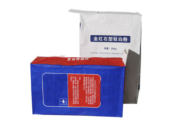 25kg Tas Kertas Kraft Multiwall Ukuran Besar Untuk Kemasan Bahan Kimia