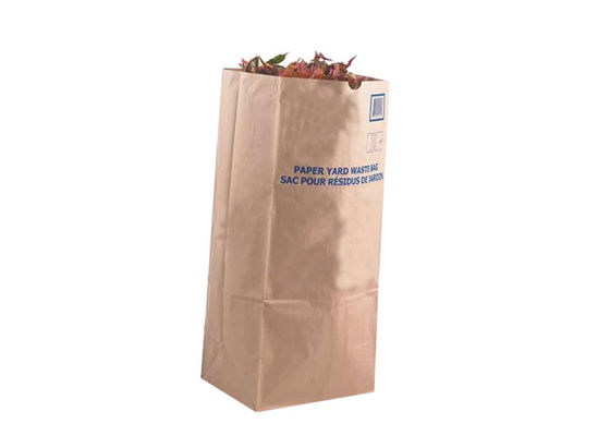 4ply Kraft Kantong Kertas Rumput Besar Untuk Halaman Limbah Kertas Rumput Dan Tas Sampah