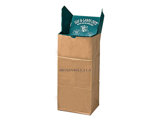 125g / M2 Kantong Kertas Rumput Biodegradable Untuk Daun CMYK Paper Lawn Waste Bags