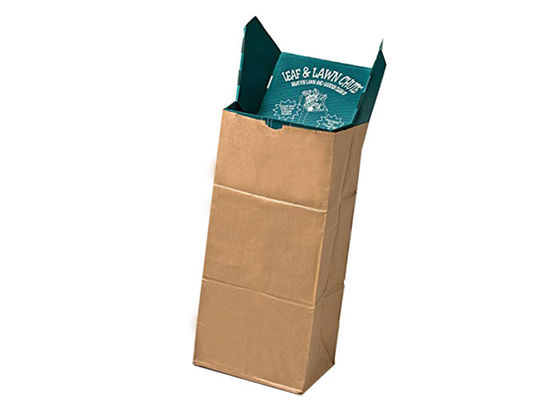 CMYK Color 10kg Multiwall Kraft Paper Bags Leaf Kraft Lawn Paper Bags