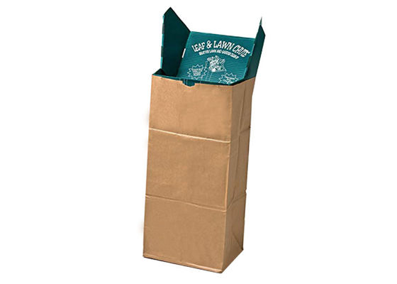Kertas Kraft 20kg Custom Printed Lawn Leaf Bags Karung Sampah Taman