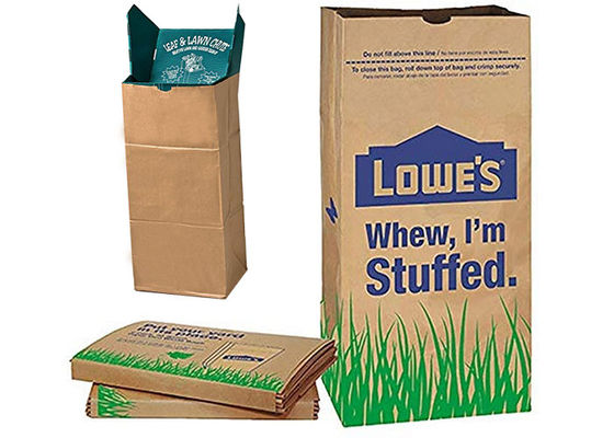 Kertas Kraft 20kg Custom Printed Lawn Leaf Bags Karung Sampah Taman