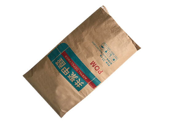 7 Warna Pencetakan Multiwall Kraft Paper Bags Kelembaban Bukti Pembukaan Mudah 65g-130g / M2