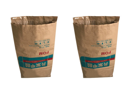 Bahan Bangunan 120gsm Heat Sealed Paper Bags Dengan Pinch Bottom