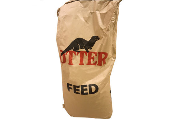 Logo Kustom 25kg Multiwall Kraft Paper Bags Untuk Kemasan Makanan Ikan Pakan Ternak
