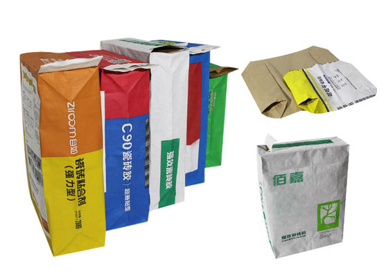 1-4 Ply Logo Disesuaikan Disisipkan Kantong Kertas Multiwall Katup Untuk Kemasan Bubuk