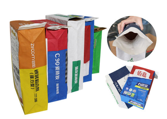 Lapisan Tahan Air Disisipkan Katup Multiwall Paper Bags Square Bottom