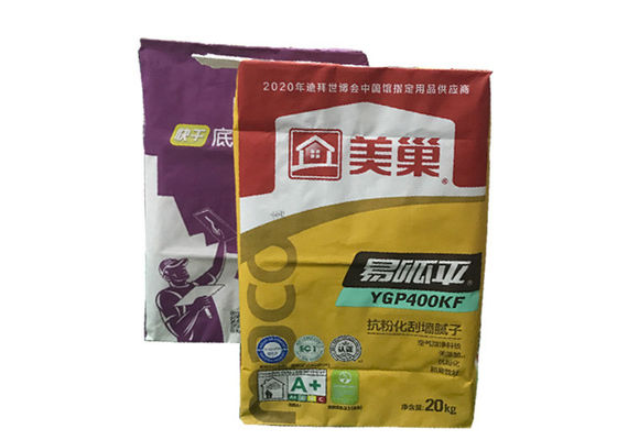 20kgs Paste Valve Multiwall Kraft Paper Bags Untuk Bubuk Dempul