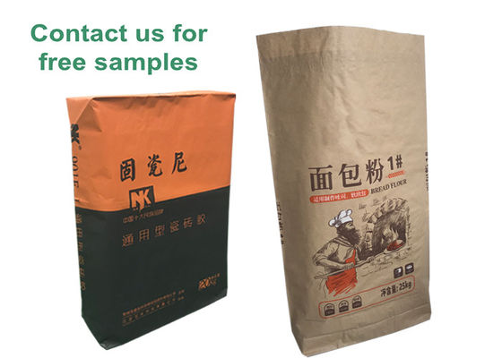 25kg 20kg 50kg Multiwall Kraft Paper Valve Bag Sack Untuk Kemasan Bahan Bubuk