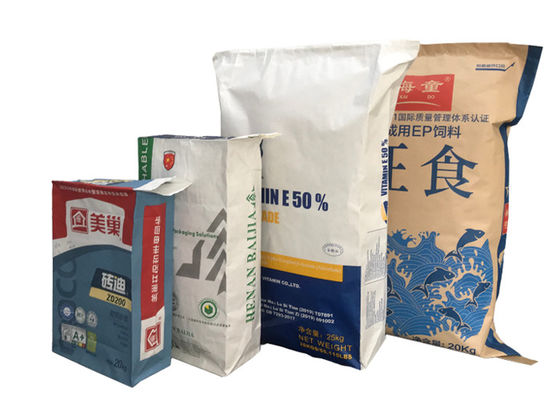 Kantong Kertas Kraft Multiwall Daur Ulang Ramah Lingkungan Food Grade Kantong Kertas Tepung Terigu