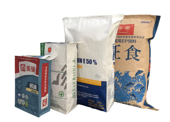 10kg 20kg 25kg 50kg Penggunaan Industri Valve Craft Paper Bags Untuk Bahan Pakan Makanan