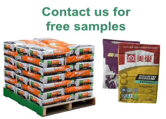 25kg 3 Lapisan Putih Kraft Paper Valve Bags Kemasan Karung