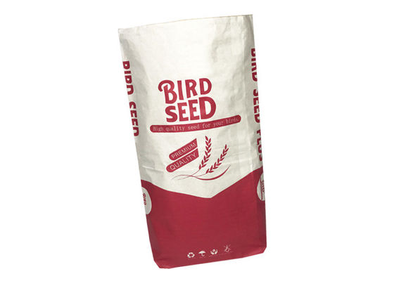 Bukti Kelembaban Ramah Lingkungan 2 Ply Multi Warna Dicetak Kantong Kertas Kraft 10kg Untuk Arang Batubara