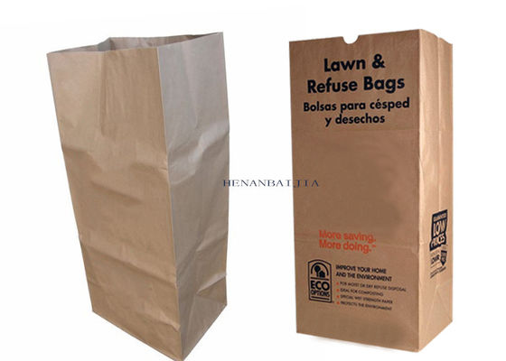 Biodegradable Brown Leaf Grass Garden Lawn Paper Bag Menolak Kantong Sampah Sampah Sampah