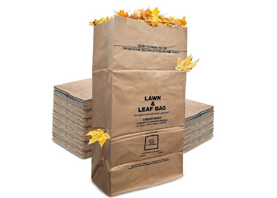 Kantong Kertas Rumput Limbah Taman Tugas Berat Biodegradable Untuk Pengemasan Rumput Dan Daun