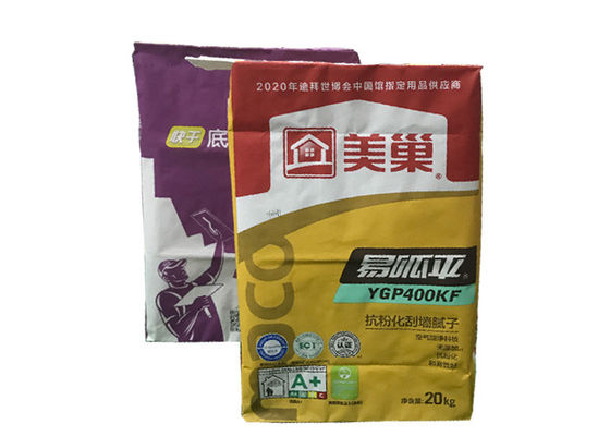 Logo Disesuaikan 25kg Multi Kertas Dinding Karung Kraft Valve Semen Kemasan Tas 50kg