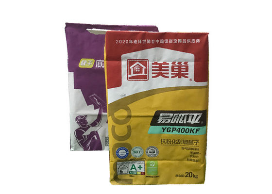 20kg 25kg Valve Paper Bags Untuk Kemasan Bahan Bubuk Multiwall Putih