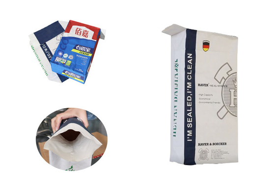 Kimia Disisipkan Valve Multiwall Paper Bags PE Film Atau Liner Paper Sack Basmati Rice Bag