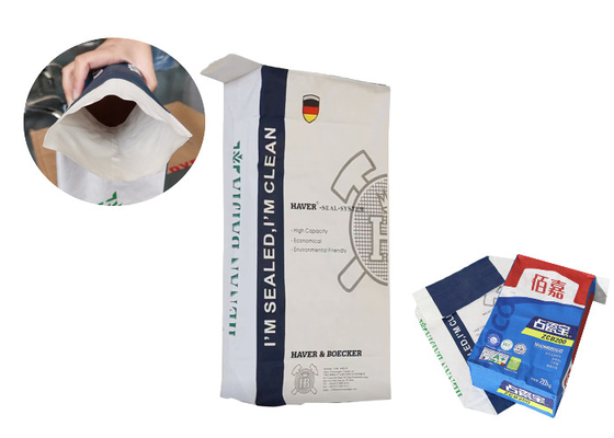 Desain Kustom Tas Kertas Multiwall Disisipkan Untuk Kemasan Tepung 5Kg 10kg 20kg