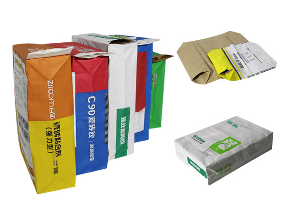 25kg 20kg Paper Sack Logo Kustom Disisipkan Kraft Paper Packaging Bag