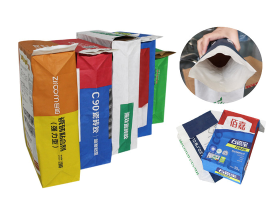 Logo Disesuaikan 25 KG Paper Valve Packing Sack Untuk Kemasan Umum Perekat Ubin