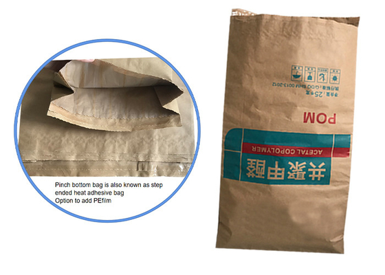 Kemasan Industri Pinch Bottom Paper Bag Untuk Susu Bubuk Tepung Kentang