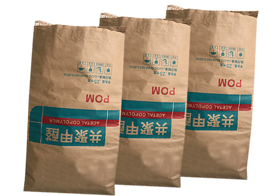 White Brown Kraft Paper Bag Heavy Duty Kraft Paper Bags Penutupan Segel Panas GMP Standar