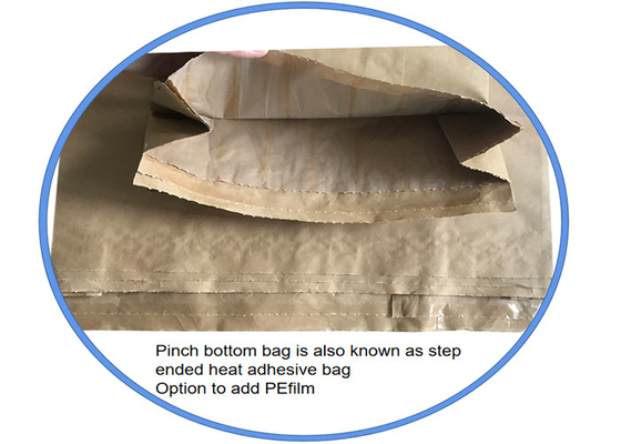 White Brown Kraft Paper Bag Heavy Duty Kraft Paper Bags Penutupan Segel Panas GMP Standar