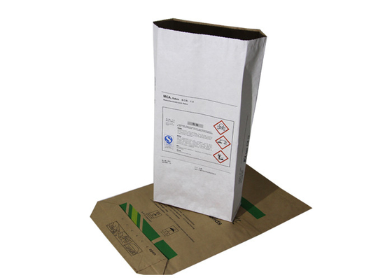 Industri 3ply Kraft Paper Packaging Bag Tahan Air Dapat Didaur Ulang Dengan Pe