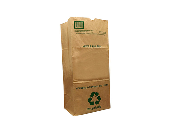 Block Bottom Lawn Leaves Multiwall Kraft Paper Bags 30 Galon Lawn Paper Bags
