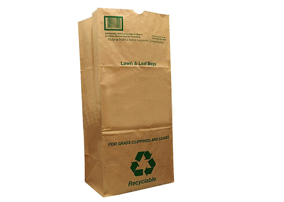Tas Kertas Rumput Multiwall Kustom Coklat Biodegradable Flexo Print Paper Refuse Bags