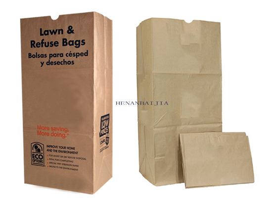 Block Bottom Lawn Leaves Multiwall Kraft Paper Bags 30 Galon Lawn Paper Bags