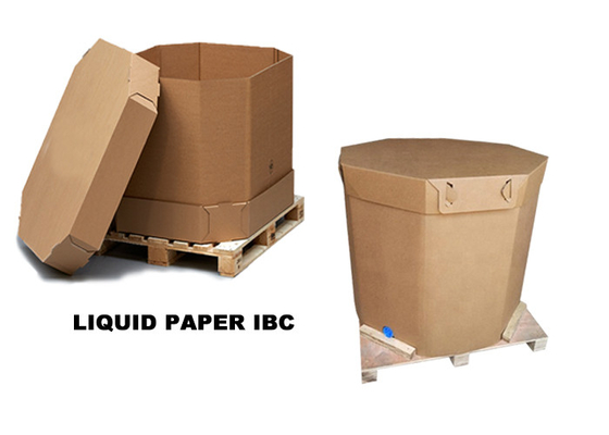 Kubik 1000l IBC Tank Minyak Kelapa Paket Cair Kertas IBC Tote Dengan Line Bag