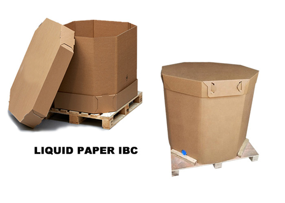 Disposable 1000l Liquid Paper IBC Container Dengan Liner Bag Minyak Kelapa Dan Penggunaan Jus