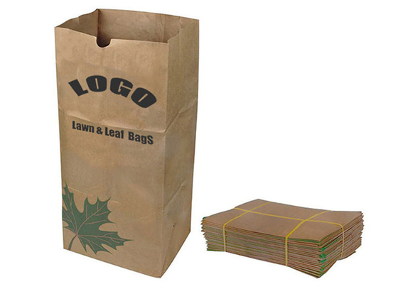 Halaman Limbah Rumput Daun Kantong Kertas Kompos Bukti Kelembaban Dengan Logo Kustom