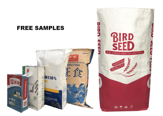 5kg 10kg 15kg 20kg 20LB 2 Layers Atau 3 Ply Multi Wall Paper Sacks Untuk Kemasan Tepung